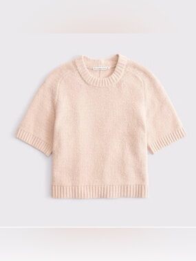 A&F Madeline Textural Crew
Sweater Tee muted blush size small